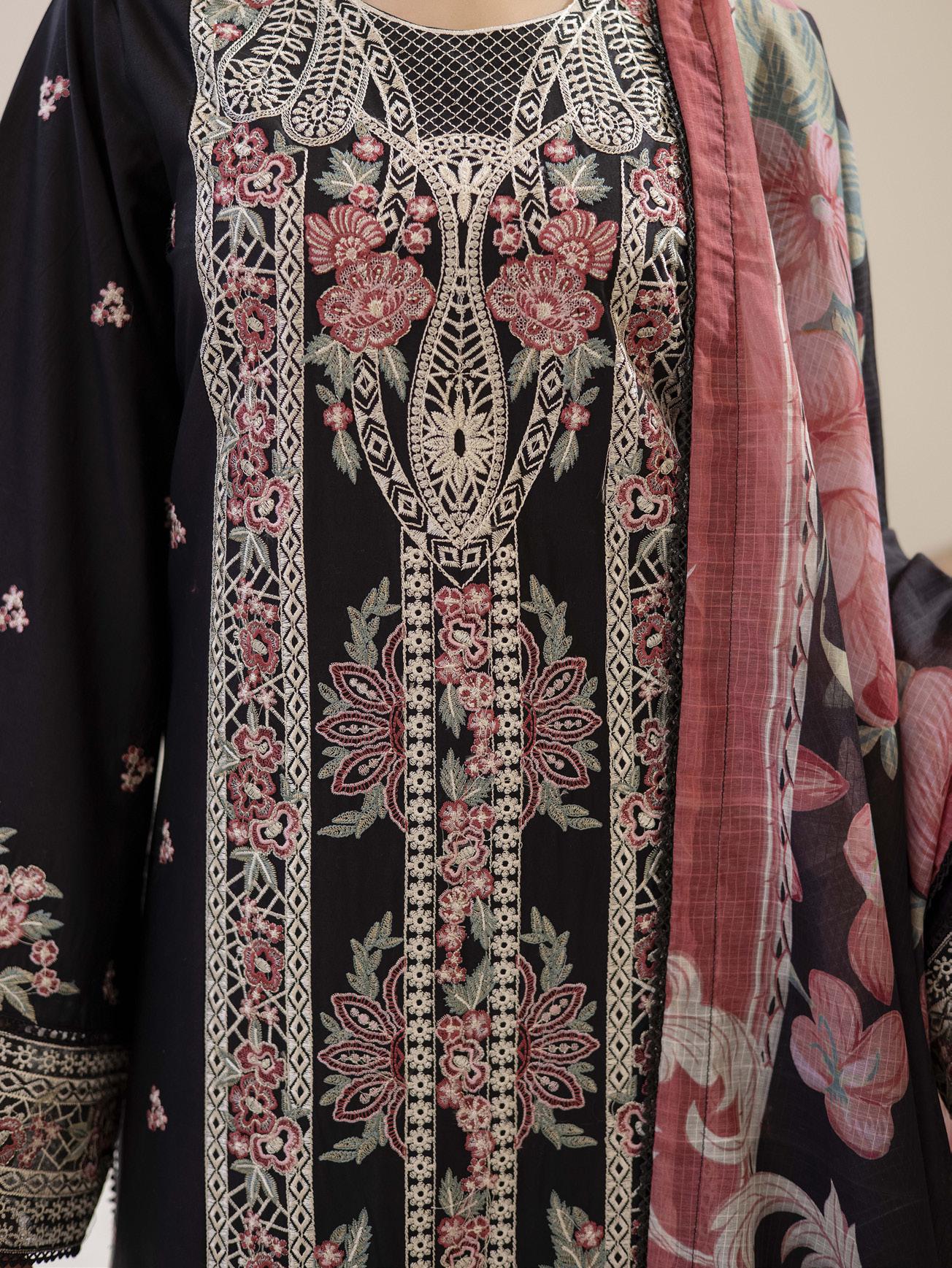Adan's ALYA Luxury Ready-to-Wear 3 Piece Luxury Lawn Suit  New Launch BLACK