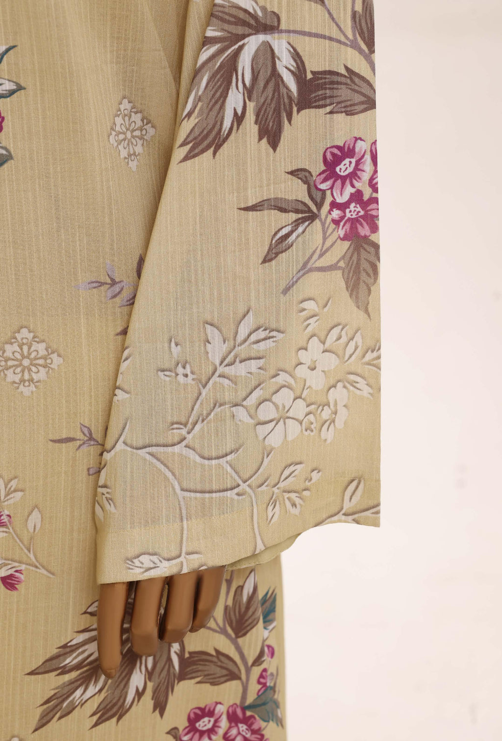 SADABAHAR Printed Lawn 3 Piece Ready-to-Wear Pakistani Suit – Yellow Beige