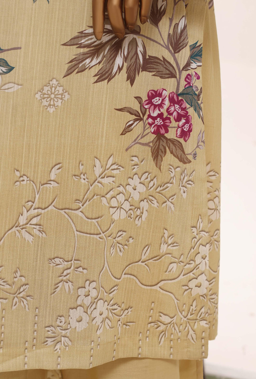 SADABAHAR Printed Lawn 3 Piece Ready-to-Wear Pakistani Suit – Yellow Beige