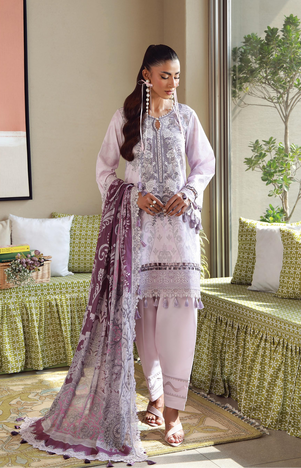 JADE URBANE – Luxury Embroidered Lawn 3-Piece Ready-to-Wear Suit | Soft Pink Mauve