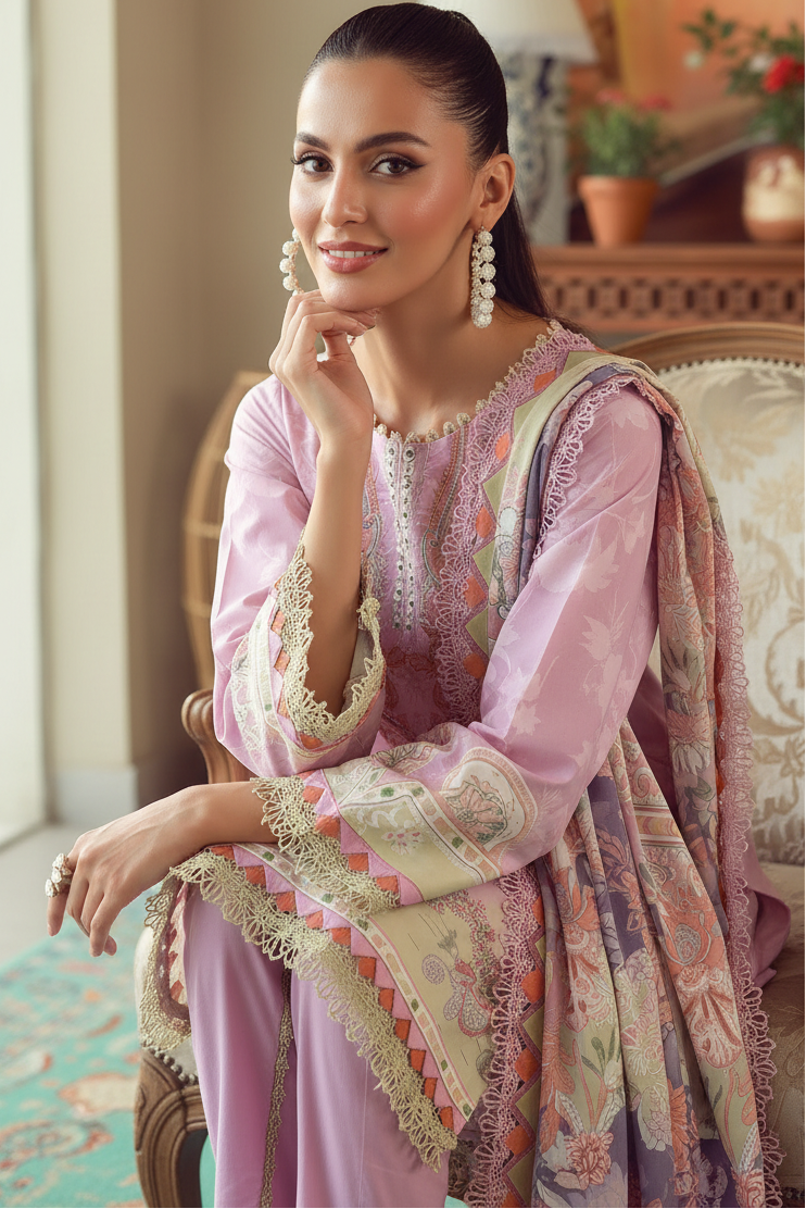 JADE URBANE – Luxury Embroidered Lawn 3-Piece Ready-to-Wear Suit | Blush Pink
