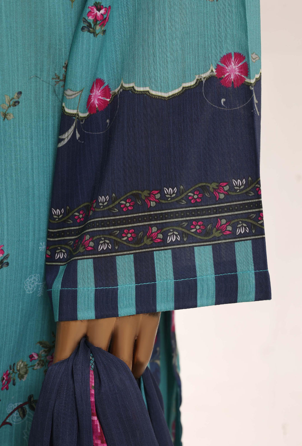 SADABAHAR Printed Lawn 3 Piece Ready-to-Wear Pakistani Suit – Turquoise Blue