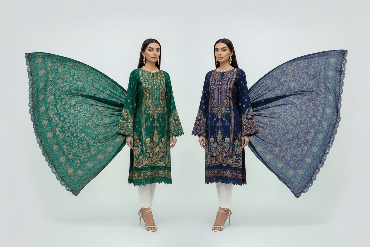 Gul Adhar Aarzoo Embroidered Premium Lawn 3-Piece Suit – Lavender Purple