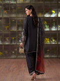 Zeenat Pret Silk Embroidered Stitched 3-Piece Suit - Jet Black