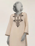 J. Lawn Embroidered Stitched 2-Piece Suit - Off-White