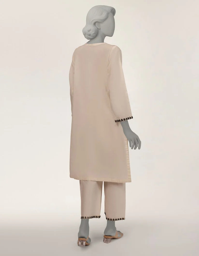 J. Lawn Embroidered Stitched 2-Piece Suit - Off-White