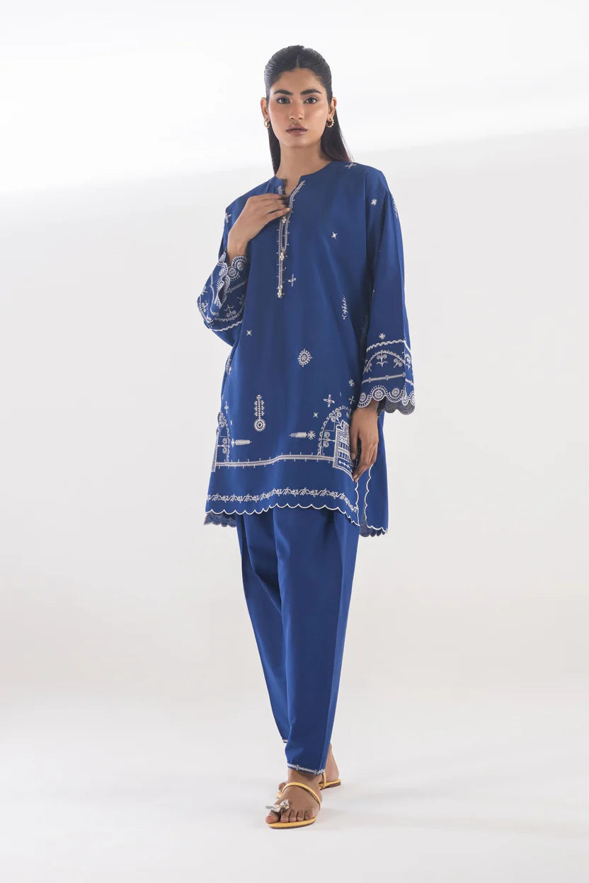 Sana Safinaz Embroidered 2-Piece Blended Lawn Suit – Classic Blue