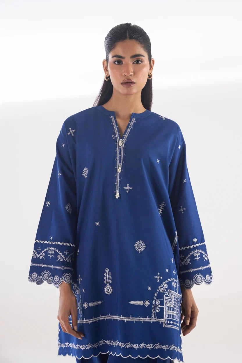 Sana Safinaz Embroidered 2-Piece Blended Lawn Suit – Classic Blue