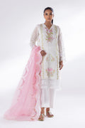 Sana Safinaz Embroidered 3-Piece Lawn Suit – Off-White & Pastel Pink